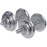 GORILLA SPORTS Hantel-Set Kurzhantelset 30kg - 2er Set, 30mm, Rutschfest, Chrom - Kurzhanteln, Gewichte Scheiben Set 4x1,25kg, 4x2,5kg, 2x5kg, Stange Griff Gerändelt