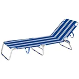 marbueno summer Marbueno Aluminium Streifen Blau Weiß Strand und Pool 187x58x24 cm 10364