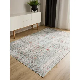 benuta Basic Waschbarer Teppich George - Türkis 200x300 cm - Kunstfaser - Rechteckig & im Style: Vintage, Elegant, Retro - Pflegeleicht für Wohnzimmer Schlafzimmer