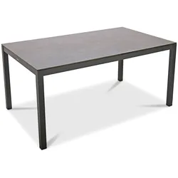 Tischsystem Queens Aluminium anthrazit - 160 x 95 cm Keramik Beton hell