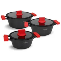 Zwieger Obsidian Topf-Set 8-tlg. Kochtopf + Pfanne + Glasdeckel