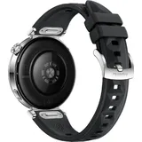 41 mm Silber Fluorelastomer-Armband Schwarz