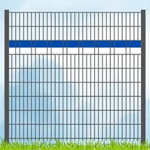 zaun|zu® Sichtschutzstreifen 200 x 100 cm Blau/Weiß Kunststoff