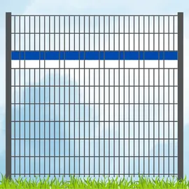 zaun|zu® Sichtschutzstreifen 200 x 100 cm Blau/Weiß Kunststoff