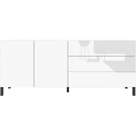borchardt Möbel Sideboard 152 x 62 x 35 cm Weiß hochglanz