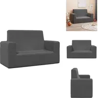 Vidaxl - Kindersofa 2-Sitzer Anthrazit Weich Plüsch - Kindersofa - Kindersofas - Minisofa - Minicouch