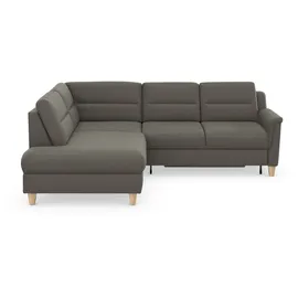 sit&more Ecksofa SIT & MORE "Farö L-Form", braun (schlamm), B:251cm H:90cm T:187cm, Sofas, Ecksofa, inklusive Federkern, wahlweise mit Bettfunktion und Bettkasten