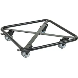 Wagner Pflanzenroller Skelett Square - 38 x 38 x 8 cm, Soft-Rollen, innnen - außen, schwarz, Tragkraft 150 kg - 20701301