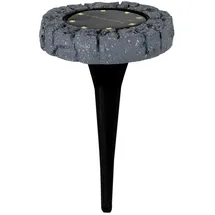 NÄVE Solarleuchte Kunststoff Ø 12 cm x 12,5 cm 3er Set grau