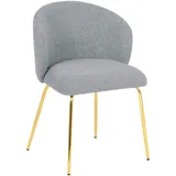 Xora Stuhl, Grau, Gold, Metall, Textil, Rundrohr, 57x79x59 cm, Beinauswahl, Stoffauswahl, Esszimmer, Stühle, Esszimmerstühle, Vierfußstühle