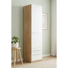 Priess Wäscheschrank Barcelona 48 x 193 x 54 cm Weiß/Beige