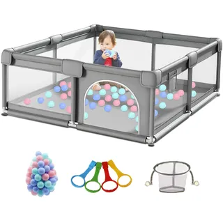 Nine point nine Laufstall Baby, Großer Laufgitter Baby, Laufstall Babys Draußen Drinnen, Kinderaktivitätszentrum Spielhof Spielplatzpark Kinder mit Antikollisionsschaum (1.2 * 1.6M)