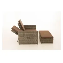 CLP Ancona 5mm Loungesofa grau meliert/terrabraun