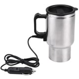 Reise Heizbecher, 12V 450ml 120W Auto Wasserkocher Edelstahl Reisekessel Tragbarer Elektrischer Beheizter Reisebecher für Kaffee, Milch und Tee