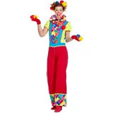 WILBERS & WILBERS 4811 - Kostüm Clown für Damen, zweiteilig, Jumpsuit, Erwachsenenkostüm für Karneval, 44