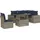 vidaXL Gartensofa-Set 6-tlg. grau Polyrattan