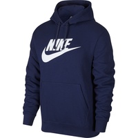 Nike Club Fleece Kapuzenpullover, Blau/Weiß (Midnight Navy/Midnight Navy/White), M