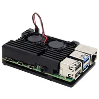 BerryBase Armor Gehäuse mit Lüfter für Raspberry Pi 4, schwarz