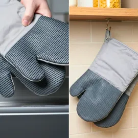 Westmark Ofenhandschuhe – Praktische Ofenhandschuhe für sicheres Arbeiten an Herd und Backofen, Küchenhandschuhe mit Hitzeschutz bis 250°C – Grau/Anthrazit