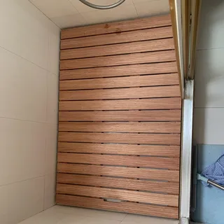 badematte Holz 30 50 70 80 90 cm Breite Duschbodenmatte Aus Massivem Teakholz, Große Faltbare Teak-Duschmatten Für Senioren/Spa, Robuste Quadratische(40 X 55cm/16 x 22in)