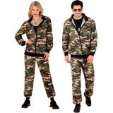 W WIDMANN MILANO Party Fashion - Kostüm Trainingsanzug, camouflage, Bundeswehr, Militär, Army, Soldat, 80er Jahre Outfit, Jogginganzug, Bad Taste Outfit