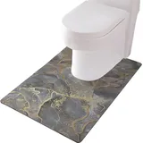 ZESLIV WC Vorleger mit Ausschnitt 55 * 60cm rutschfeste Badematte U-Förmige Badezimmerteppich Toilettenmatte Badgarnitur Badteppich
