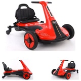 ES-Toys Kinder Elektro-Fahrzeug Drift Cart Gokart, Bluetooth Rückwärtsgang Hupe rot