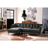 trends by hg »Japan L-Form« mit Fuß in Holz-Metallkombination, Recamiere rechts oder links, grau