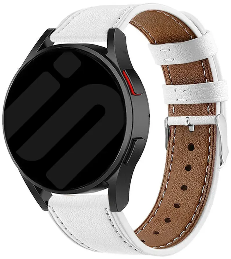 Strap-it Oppo Watch Armband Leder für Oppo Watch X3 - Weiß - Schnallenverschluss