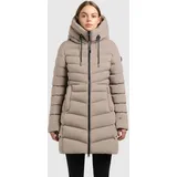 khujo "TUHANI5", Damen, Gr. M (38), beige (greige), Steppware, Obermaterial: 100% Polyester. Futter: 100% Nylon. Wattierung: 100% Polyester, unifarben, hüftbedeckend, elastischer Bund, Mäntel Steppmantel, mattes Obermaterial
