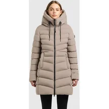 khujo "TUHANI5", Damen, Gr. M (38), beige (greige), Steppware, Obermaterial: 100% Polyester. Futter: 100% Nylon. Wattierung: 100% Polyester, unifarben, hüftbedeckend, elastischer Bund, Mäntel Steppmantel, mattes Obermaterial