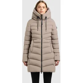 khujo "TUHANI5", Damen, Gr. M (38), beige (greige), Steppware, Obermaterial: 100% Polyester. Futter: 100% Nylon. Wattierung: 100% Polyester, unifarben, hüftbedeckend, elastischer Bund, Mäntel Steppmantel, mattes Obermaterial