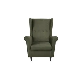 Sconto Ohrensessel Hubertine Flachgewebe 82 x 102 x 89 cm Grün