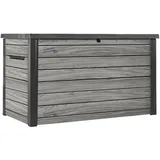 Keter Gartenbox "Ontario" 870L in Holzoptik 147x83x86 cm mit Gasdruckfedern grau