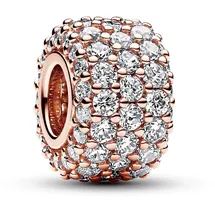 Pandora Dreireihiges Pavé-Charm Roségold 782820C01