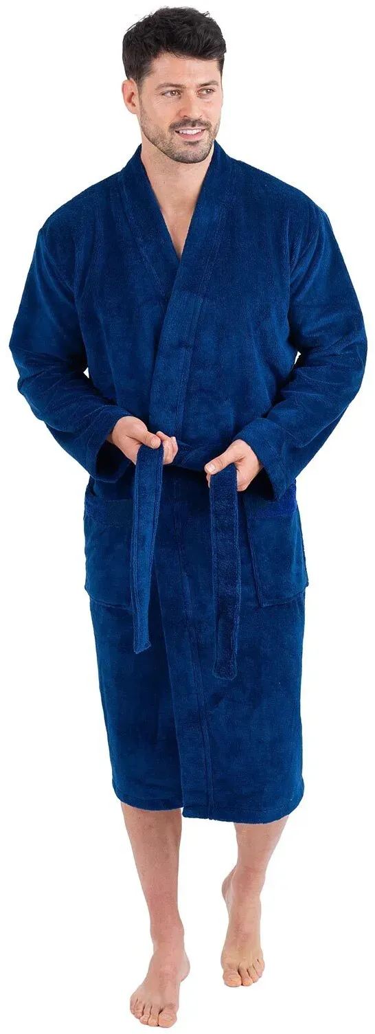 wewo fashion Herren Kimono 1017 mit Taschen L | jeansblue - blau