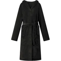 vidaXL Bademantel Hoodie Schwarz S Flanell