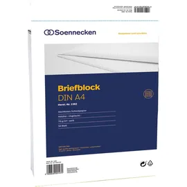 SOENNECKEN Briefblock 1383 DIN A4 70g holzfrei 50Blatt rautiert weiß
