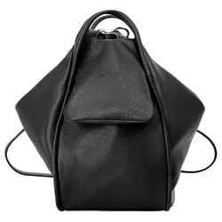 Cityrucksack X-ZONE, Gr. B/H/T: 38cm x 33cm x 18cm, onesize, schwarz, Rindsleder, Leder, Strukturmuster, modisch, Rucksäcke, echt Leder, Made in Italy