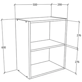 VCM Hängeschrank Esilo 50 x 31 x 60 cm Grau