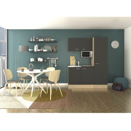 Flex-Well Singleküche »Morena«, mit E-Geräten, Gesamtbreite 150 cm - grau