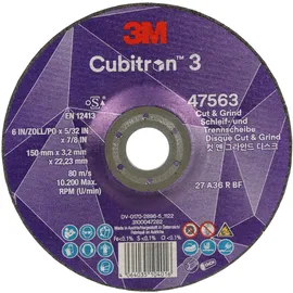 Cubitron 3 Cut and Grind Schruppscheibe 150 mm x 3,2 mm x 22,23 mm 10 Stück