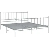 vidaXL Bett Grau Metall 180x200 cm