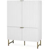 furn.design Highboard Weiß, Gold 100 x 142 cm 4-türig 3D Struktur Soft-Close Hawick
