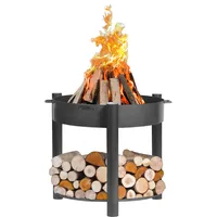 CookKing Feuerschale Montana Inkl. Holzlager Ø 80 cm x 80 cm Schwarz