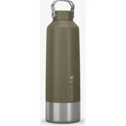 Trinkflasche 1,5 l mit Schraubverschluss Inox Wandern - khaki EINHEITSGRÖSSE