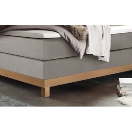 Hasena Bella Boxspringbett 140-180 cm Braun / Hellgrau, Liegefläche:160 x 200 cm, Topper:Base-Topper