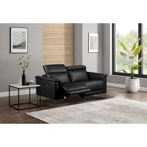 OTTO home 2-Sitzer LUND, 160 cm, mit Relaxfunktion und Kopfteilverstellung, manuell od. elektrisch (m.USB-C), Echtleder, Kunstleder, Webstoff schwarz