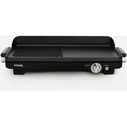 H.Koenig Grill und Plancha GRX330 / Elektrisch und kompakt / Für drinnen und draußen / Antihaftbeschichtung / Fleisch, Fisch, Gemüse