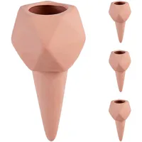 Relaxdays Tonkegel Bewässerung, 4er Set, 1,5 Liter PET-Flaschen, für